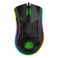 Ультралегкая игровая мышь JETACCESS PANTEON MS77 черная(7200dpi, 6 кнопок, LED,75г,кабель 1.8м,USB)